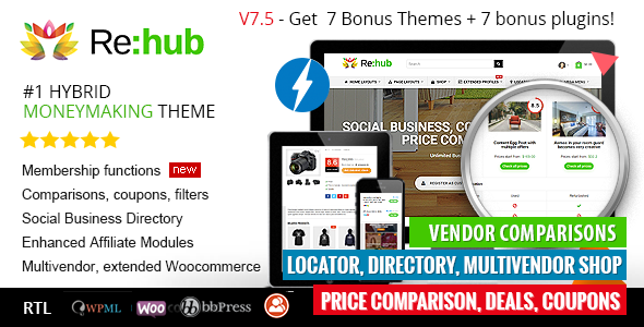 REHub - Price Comparison, Affiliate Marketing, Multi Vendors Store, Community Themes